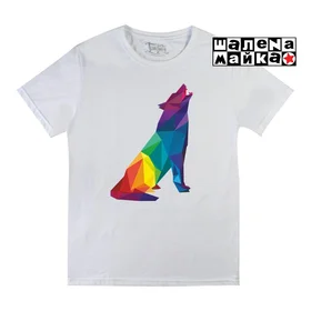 Прикольные футболки: Wolf Geometria 2 White